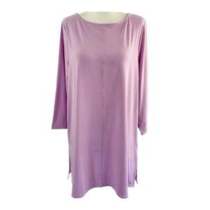 Alfani Womens S Violet Tulle 3/4 Sleeve Stretch Loose Fit Tunic Top NWT AS79